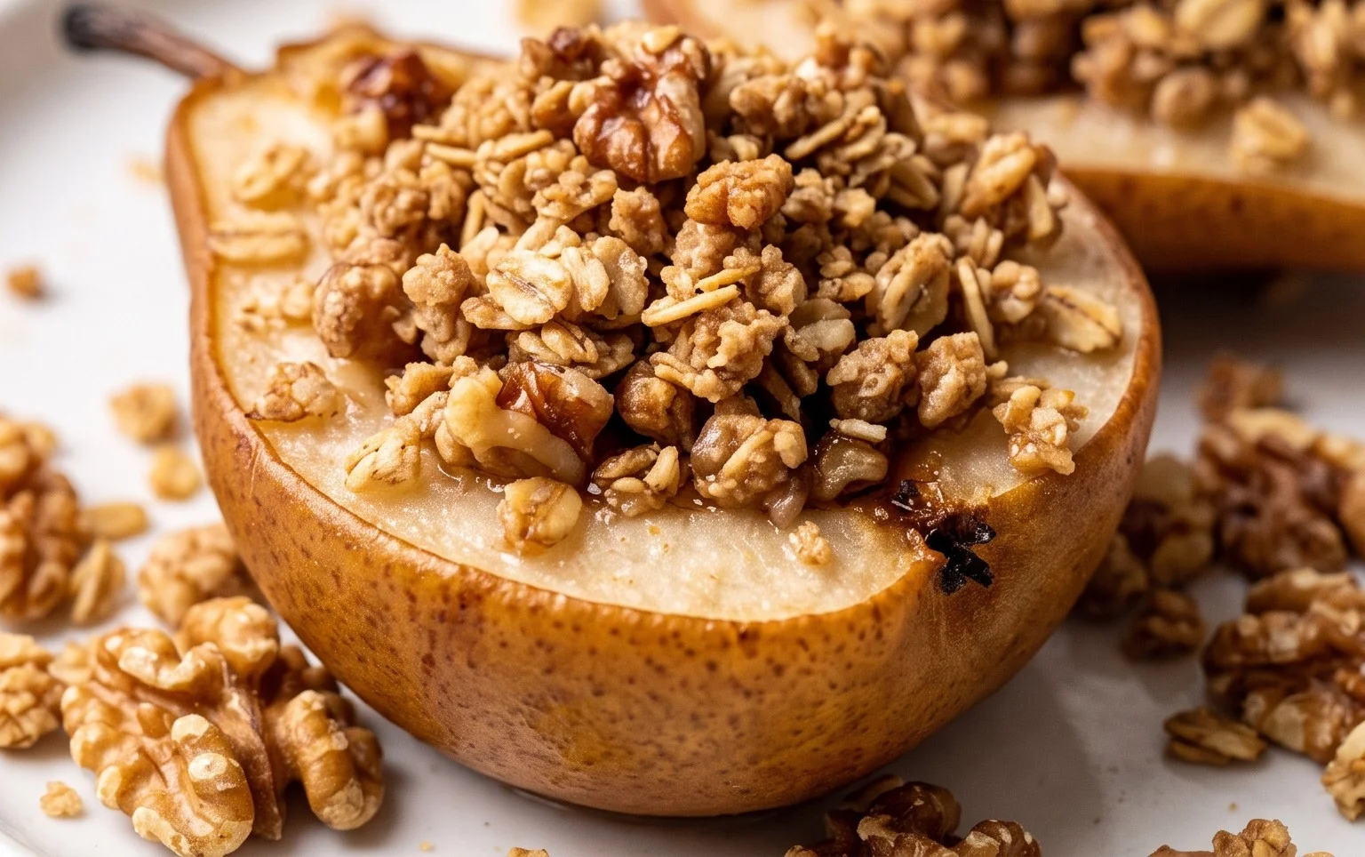 Baked Pears with Walnut Oat Crumble