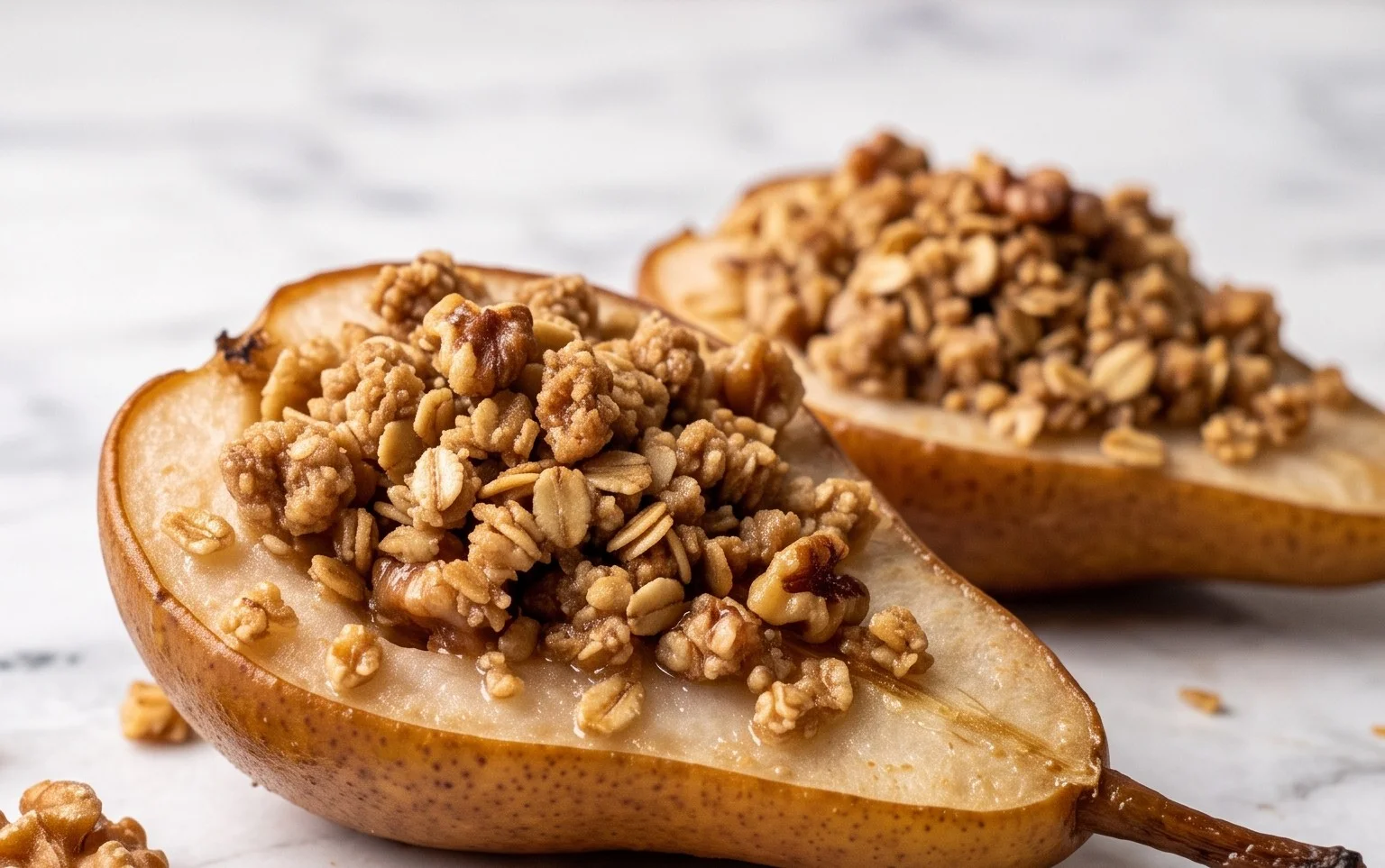 Baked Pears with Walnut Oat Crumble
