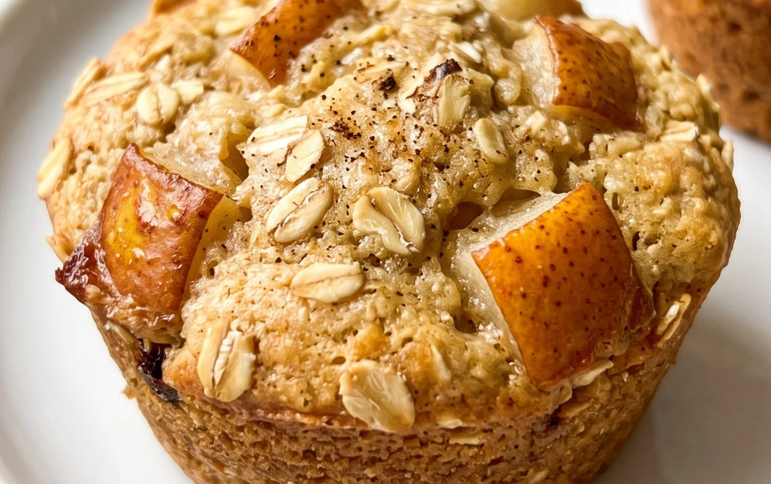 Pear Cardamom Oatmeal Muffins